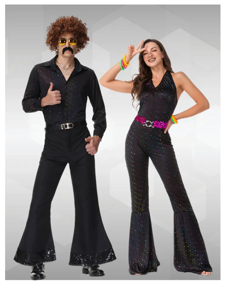 Halloween Costume Female Adult Retro 1970s Disco Couple Outfit