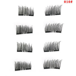 Wholesale Reusable 2Pair/8pcs Half Eyelashes Magnetic Eyelash Natural Look 3D Makeup Eyelash Extension Glue-free Cosmetics
