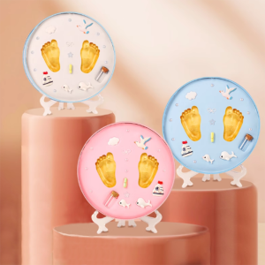 Newborn hand and foot prints fetal hair commemoration babys 100th day hand and foot print commemorative gift