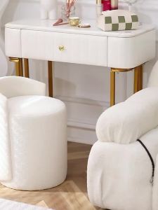 🔥Ship in 12 Hour+2025 Upgrade🔥Nordic Dining Chair Dressing Chair Make Up Dressing Stool Chair Bedroom Simple Modern Make Up Chair Dining Chair Ins Soft Seat Backrest Small Nordic Dresser Stool Office Chair 便宜的化妆椅