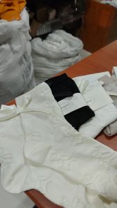 BP2516 Kaos kaki lolita pita belakang motif bear panjang korean style kasual wanita dewasa smp sma warna hitam putih khaki abu cream