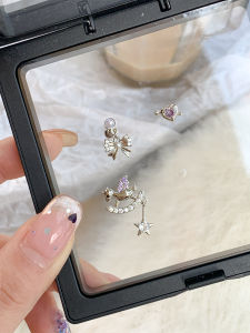 Titanium Steel Butterfly Knot Sleeping Earrings Womens Non-Removable Ear Studs Heart Shaped Decorative Fashion Jewelry