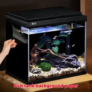 Black Aquarium Background Wallpaper Aquarium Poster Decorative Glass Window Privacy Film Opaque Black Glass Window Film Sticker Uv Barrier