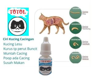 TOTO TOTOL DROP - Obat Infeksi Cacing Kucing Cat Kitten or adult