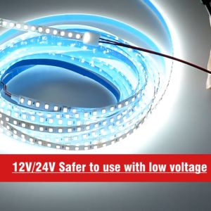 DC LED Strip 12V-24V 2835 5M/10M/20M สำหรับบ้าน/สนามหญ้า/ตัดเทปกาว ง่ายใช้งาน