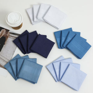 12Pcs Pure Cotton Square Towel Pocket Towel Gift Towel Set Handkerchief Plain Mens Striped Suit Solid Color 40cm