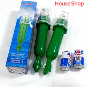 HS-0201 Lampu Torpedo JIAHONG 5LED Bersinyal 1 Warna Cahaya Lampu Nelayan Baterai Type D Termurah