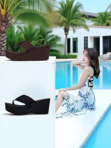 Dép Đế Xuồng Đế Dày Chống Trượt Maritess Mùa Hè Cho Nữ Đế Ngoài Đế Cao Su Đế Xuồng Đế Bằng Đế Cao Gót Thường Ngày