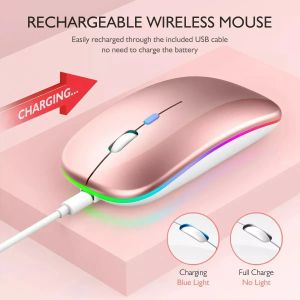 Congdi | Rechargeable Bluetooth-compatible Wireless Mouse with 2.4G USB RGB Mouse for Computer Laptop Tablet PC Macbook Gaming Mouse Game