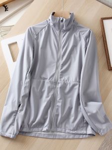 Lightweight Outdoor Casual Stand Collar Cycling Jacket Womens Windproof Open Cardigan Top Street Style Polyester Fiber