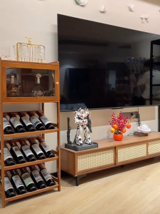Bamboo Wine Cabinet Modern Minimalist 3/4Layers Living Room Corner Storage Cabinet Floor Wall Locker Home Multi Functional Wine Cabinet Cabinet酒柜