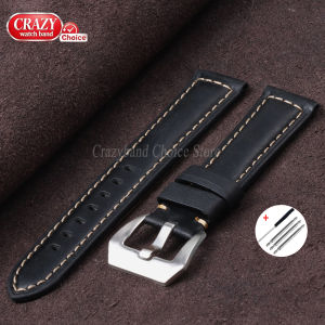 20mm 22mm 24mm 26mm Calfskin Leather Strap for Panerai for Omega Crazy Horse Watch Band Sport Bracelet Universal Men Women Wrist