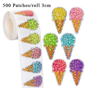 OUHOE | ۞ 500Pcs/Roll Colorful Star Adhesive Holographic Star Stickers Classroom Teachers Supplies Kids Reward Foil Star Label Stickers