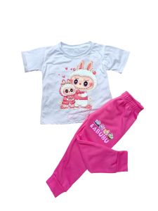 TERNO JOGGER /HUNTRIX /LABUBU/KUROMI COTTON SPANDEX COTTON BRASS FABRIC 1-9 YRS OLD