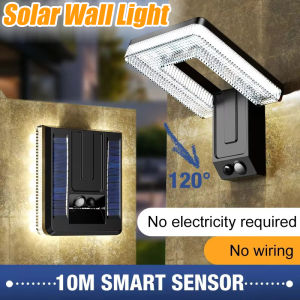 ไฟโคมไฟติดผนังพลังงานแสงอาทิตย์ LED กลางแจ้งเซ็นเซอร์ตรวจจับการเคลื่อนไหวมนุษย์ ° LED 120ไฟกลางคืนสวนกันน้ำปรับได้3โหมดไฟประตูอเนกประสงค์