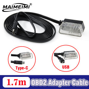 1.7m Type-C Mini USB Connecting Cable for OBDII Head Up Display P24 P10 Car Scanner OBD2 Extension Cable Connector Adapter ECU
