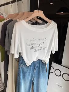 Rayon Fabric Short-sleeve T-shirt Summer New Arrival Korean-style Off-shoulder