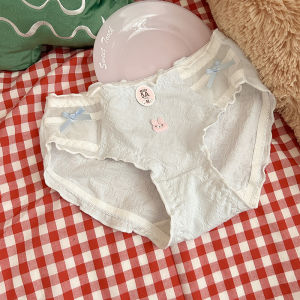 Breathable Pure Cotton Antibacterial Comfortable Womens Underwear Cute Rabbit Design Sweet Suitable for Students And Youth