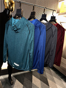 Moisture Wicking! Brick Industry Outdoor! Spring and Summer Men Quick-Drying Elastic Sports Hooded Three-Dimensional Cutting T-shirt