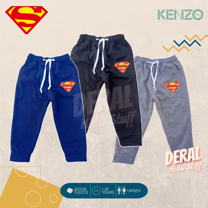 DERAL Celana Jogger Anak KENZO PARIS gambar SUPERMAN 1-10 tahun