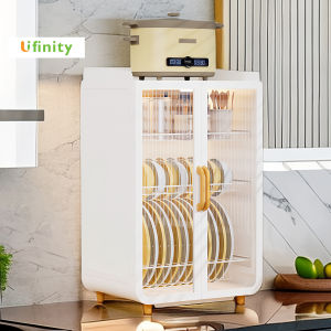 Lifinity🔥🔥【On Hand】Upgrade 3Layers Dish Rack with Cover Big Plate Organizer Kitchen Cabinet Countertop Kitchenware Multipurpose Racks Dust-proof