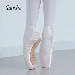 Sansha ฝรั่งเศสเจ้าหญิงบัลเล่ต์ Pointe รองเท้า ผ้าซาติน พื้นผิวรองเท้าเต้นรํา หนัง Sole Hard รองเท้ารองเท้า Dp801