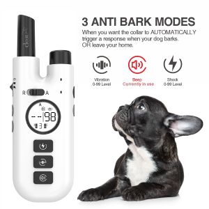 Dog Training Bark Collar 3 in 1 No Bark Control Collar 800M Rechargeable Dog Electric Collar Remote Waterproof Dog Collar
