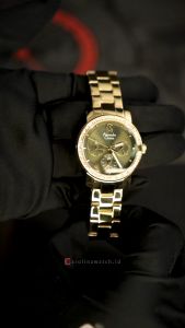Jam Tangan Wanita Alexandre Christie Multifunction AC 2B23 BFBGPGN Green Dial Gold Stainless Steel Strap