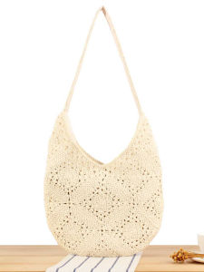 Handcrafted Cotton Rope Woven Bag Casual Summer 2025 Ladies Handbag for Commuting Beach Vacation Fashionable Trendy