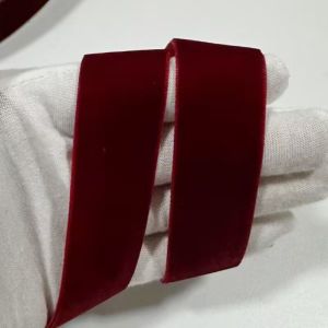 38mm Wine Nylon Single Face Velvet Ribbon for Handmade Gift Bouquet Wrapping Supplies Home Party Decoration Velvet Tape