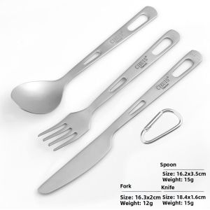 CIEUIS | Portable Titanium Cutlery Set for Outdoor Camping