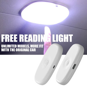 KEVANLY | 1/2PCS Car 8 LED 10LED RGB Smart Touch Sensor Light Auto Interior Reading Lamp Ceiling Light USB Rechargeable Wireless LED Light