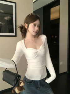 GUZILIAN | Stylish Twisted Collar Slim Fit T-Shirt for Winter