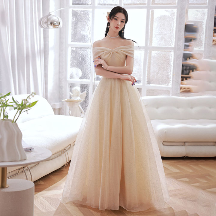 Off shoulder debut clearance gown