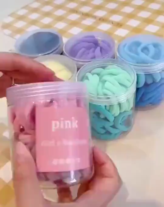 50Pcs Elastic Hair Tie Gradient Nylon Hair Bands Stretch Ponytail Rope Women Daily Hair Accessories