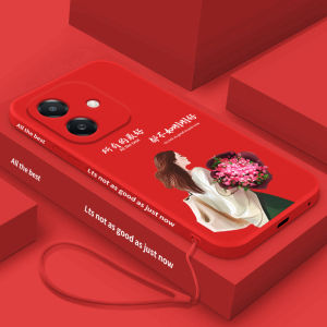 Oppo A3i Liquid Silicone Phone Case Womens Full Cover Anti-Fall Simple Fashion Brand Creative Protective Shell for Digital Accessories