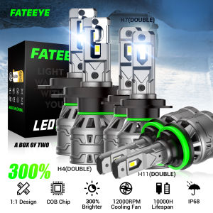 【Novsight】 FATEEYE F4 LED Car Headlight Bulbs 9005 HB3 9006 HB4 H4 H7 H11 LED Light for High Low Beam Fog Light 60W 13000LM 6500K Super Bright Plug&Play 2Pcs 1 Year Warranty