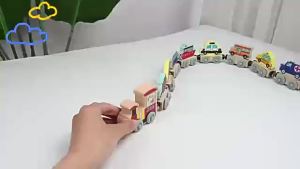 Montessori Magnetic Wooden Train Toys Early Educational Cognition Color Toy Learning Cars Animal Fruits Puzzle Train Set For kid