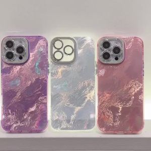 Fold Tinfoil Texture Case For iphone 17 Air 16 Plus 16E 15 14 13 Pro Max Shockproof Hard PC Glitter Camera Protection Back Cover