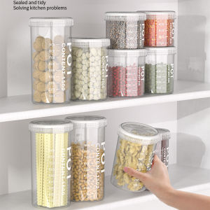 Multiple Sizes Kitchen Grains Sealed Container Transparent Snack Storage Container Anti-Moisture Cereals and Grains Sealed Storage Barrel Box