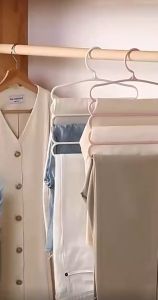 5pcs 5 Layers Multi-Functional Pants Hangers Holders Trousers Hanger Storage Rack Clothes Space KM