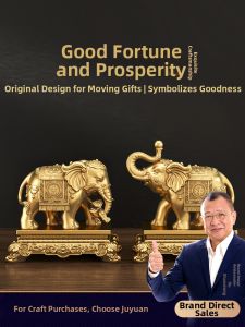 JUSHANYUAN | Wealth Attracting Elephant Decor Pair