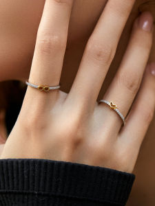 Sweet S925 Sterling Silver Diamond Embedded Irregular Heart Ring for Women Korean Style Fashion Jewelry Finger Ring