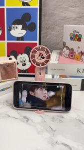 Quạt mini cầm tay quạt tích điện mini cầm tay họa tiết Disney dễ thương để bàn nhỏ gọn 3 tốc độ gió - Life Style 4U