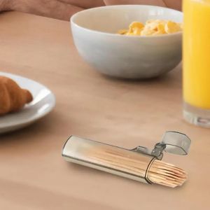 3pToothpick Holder Pocket Toothpick Holder Dispenser Lightweight Organizer Box Tooth Pick Container With Lid For Outdoor Kitchen