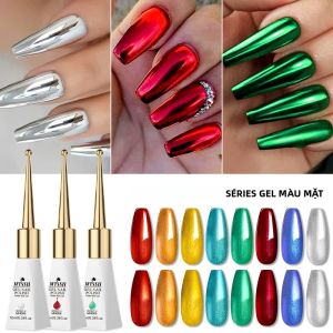 Sơn Móng Tay Gel Kim Loại 10ml Màu Đỏ Vàng Bạc Hiệu Ứng Gương Tẩy Được Sử Dụng Đèn UV/LED Bán Vĩnh Cửu Dành Cho Dụng Cụ Làm Móng