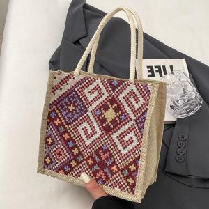 กระเป๋าผ้าใบลายดอกไม้สำหรับผู้หญิง ฤดูใบไม้ร่วง/ฤดูหนาว กระเป๋าผ้าฝ้ายแบบมีซิปสำหรับใช้กลางแจ้ง กระเป๋าใส่อาหารแบบพกพา กระเป๋าแม่