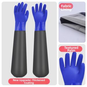 Waterproof Rubber Gloves Lengthened Puncture Resistant Cut Resistant Oil Resistant Thick Durable Anti-Slip