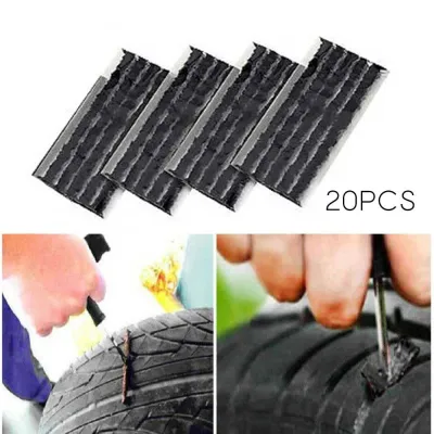 4Pack20Pcs New High Quality Black Hot Tire Repair Strips 100mm Bike Car Puncture Repair Kit Strips Tubeless Tyre Repair Tool