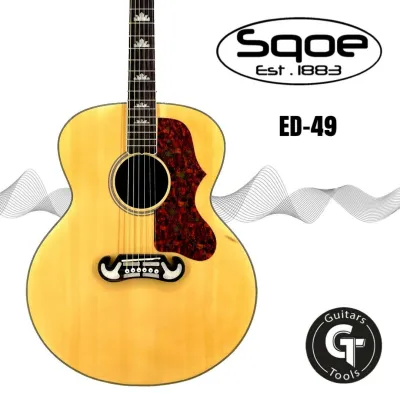 กีตาร์โปร่ง กีตาร์โปร่งไฟฟ้า |ทรงจัมโบ้42นิ้ว |ราคาถูก คุณภาพดี |Sqoe ED-49 JUMBO 🎉บริการเก็บปลายทาง